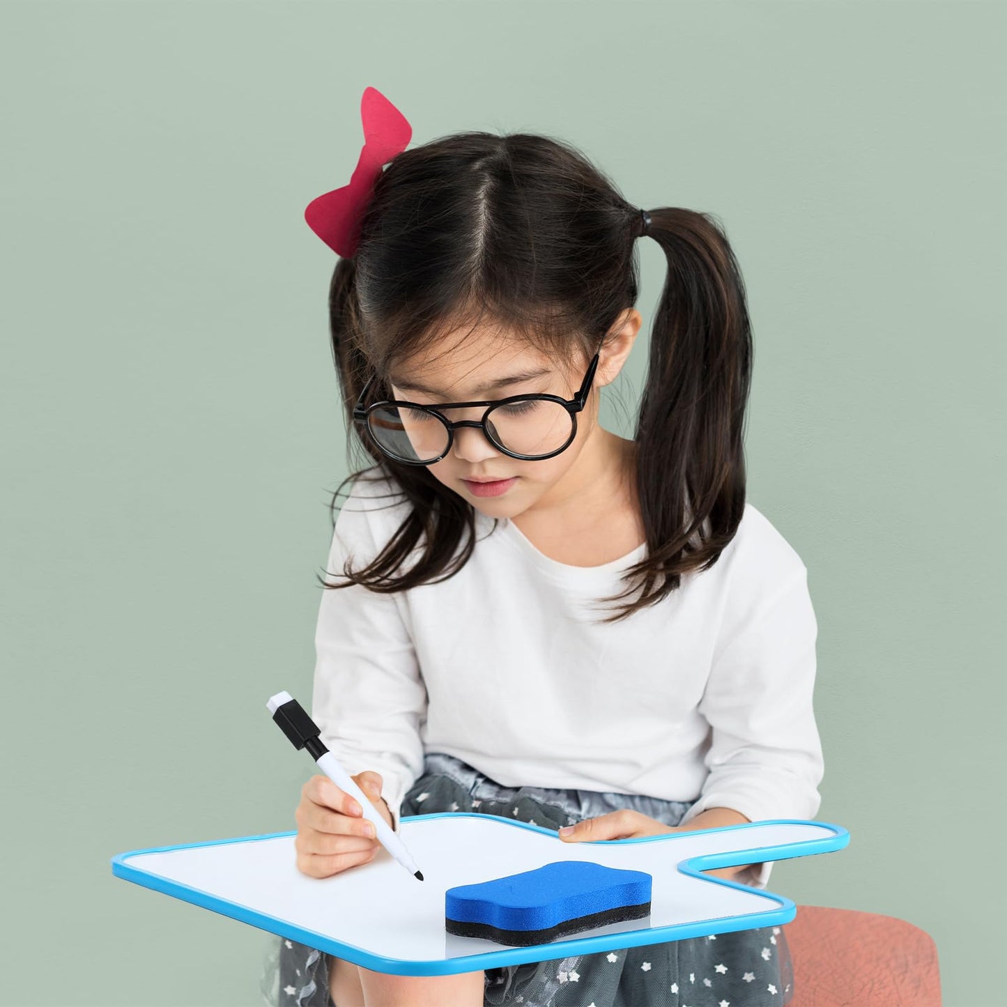 Tenceur 10 Sets Small Dry Erase Whiteboard 10''x 8'' Magnetic Dry Erase Paddles with Handle Double-Sided Mini White Board with Magnetic Markers and Erasers for School Classroom Office Writing Board