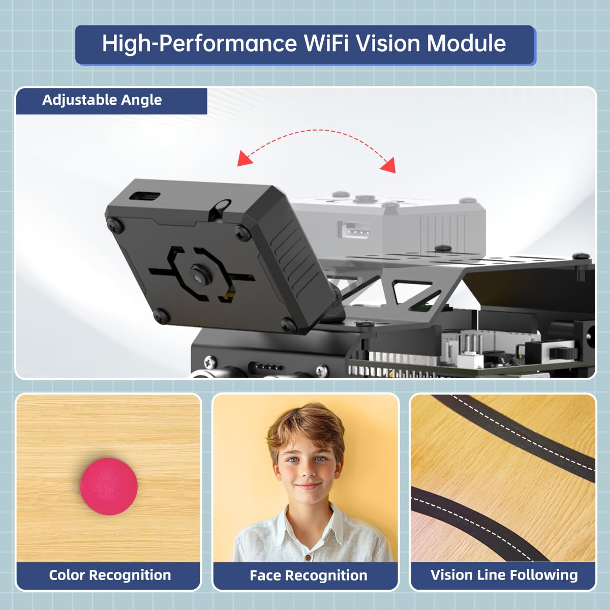 LewanSoul Robotic Kit for Arduino Robot Car AI Camera Vision Recognition Tracking Obstacle Avoidance Pick-and-Place Gripper, Programmable STEM Robot Gift for Ages 12 14 16+, miniAuto Advanced Kit