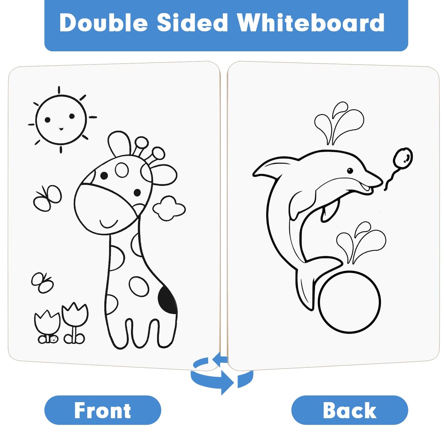 Dry Erase Lapboards, HERKKA 15 Pack Double Sided Small Dry Erase Whiteboards 9 x 12.5 Inch with 15 Erasers, Small Dry Erase Boards for Classroom Teacher Supplies, Personal White Boards for Students