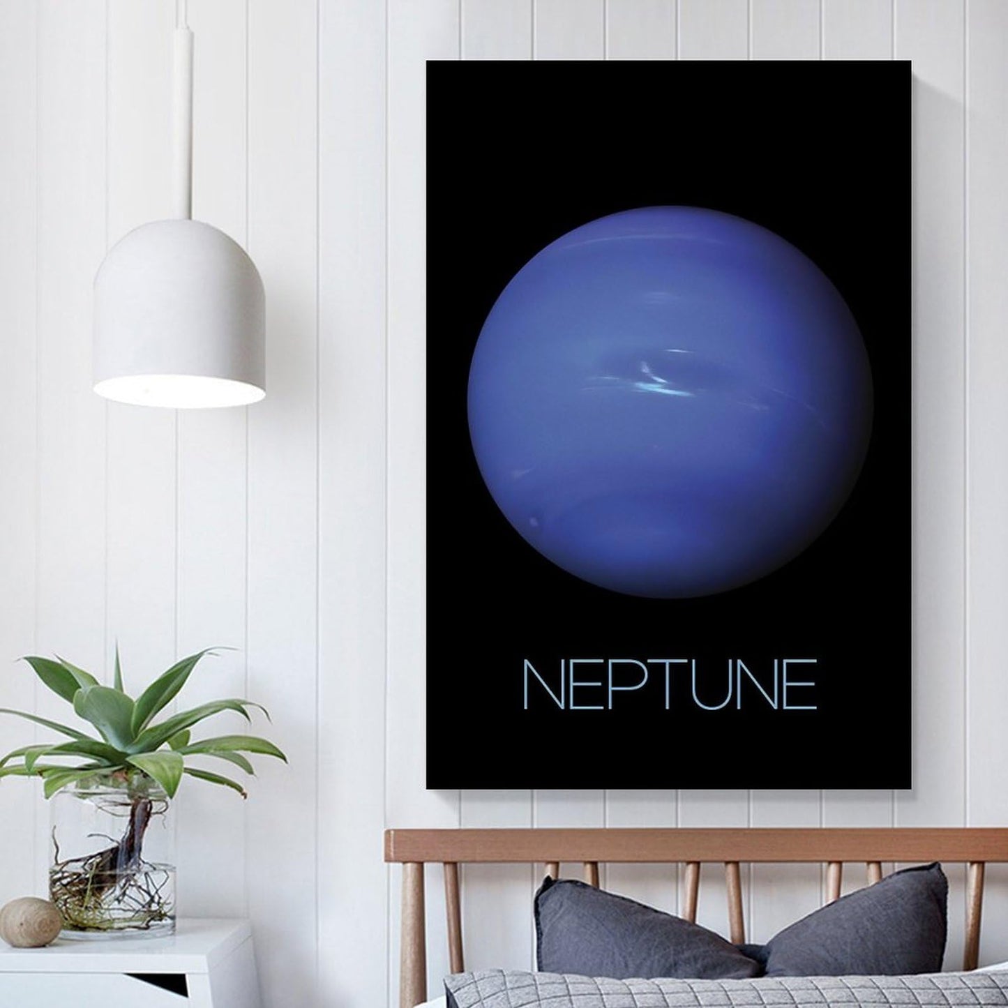 XIAOLOUTINYU Solar System Canvas Wall Art - Neptune Planet Space Poster for Kids Room Bedroom Classroom, STEM Educational Astronomy Decor, Science Gift for Boys Girls Teens, 12x18 Inch Unframed