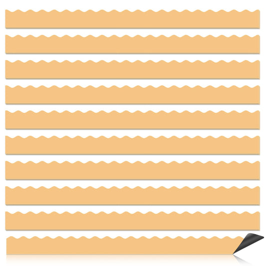 30 Pcs Magnetic Borders for Classroom Whiteboard - Light Orange Magnetic Bulletin Board Border Set - Scalloped Chalkboard Border Strips for Teachers, Parents, DIY Home,School & Office Decoration