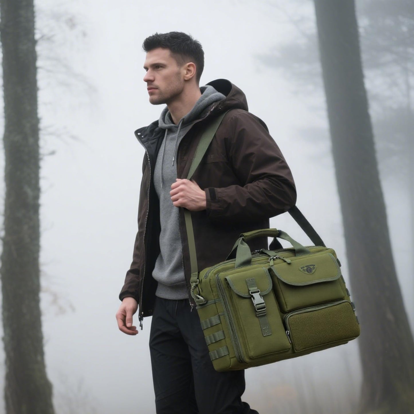 Stypos Tactical Messenger Bag, 15.6/17.3 Inch Tactical Briefcase for Man Military Laptop Bag Messenger Shoulder Bag (Green)