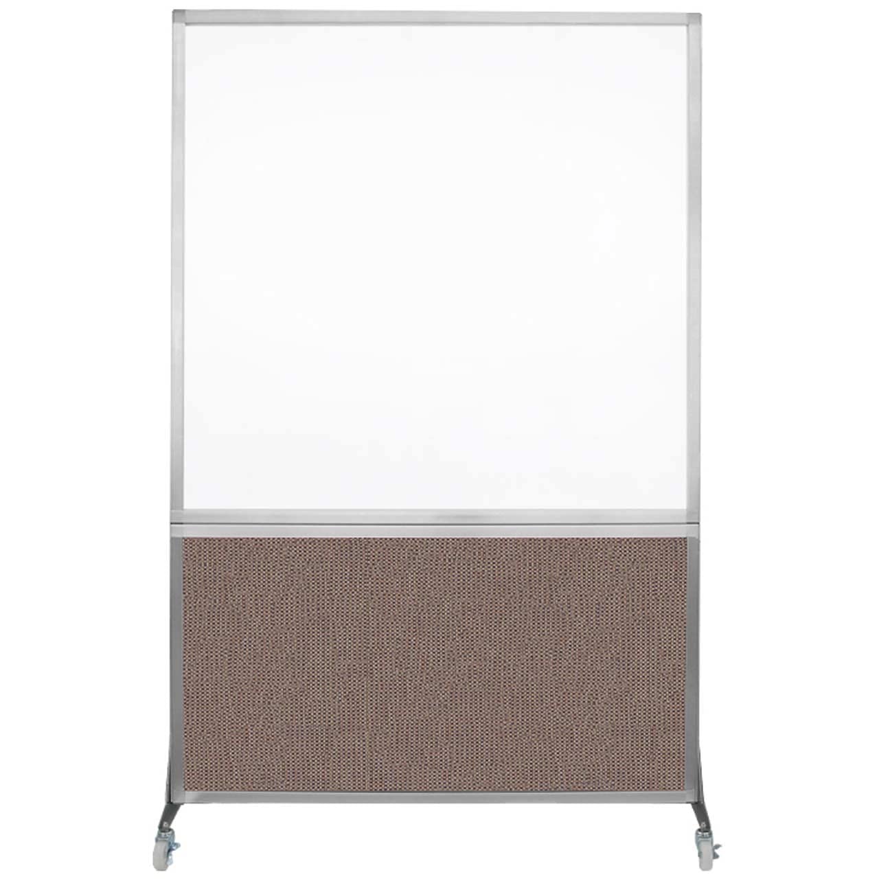 DivideWrite Mobile Whiteboard | Double Sided Dry Erase Board | Portable Office Cubicle Partition | Display for Classrooms, Conference Rooms, Meeting Areas and More | Latte Fabric 4' Wide X 6' Tall