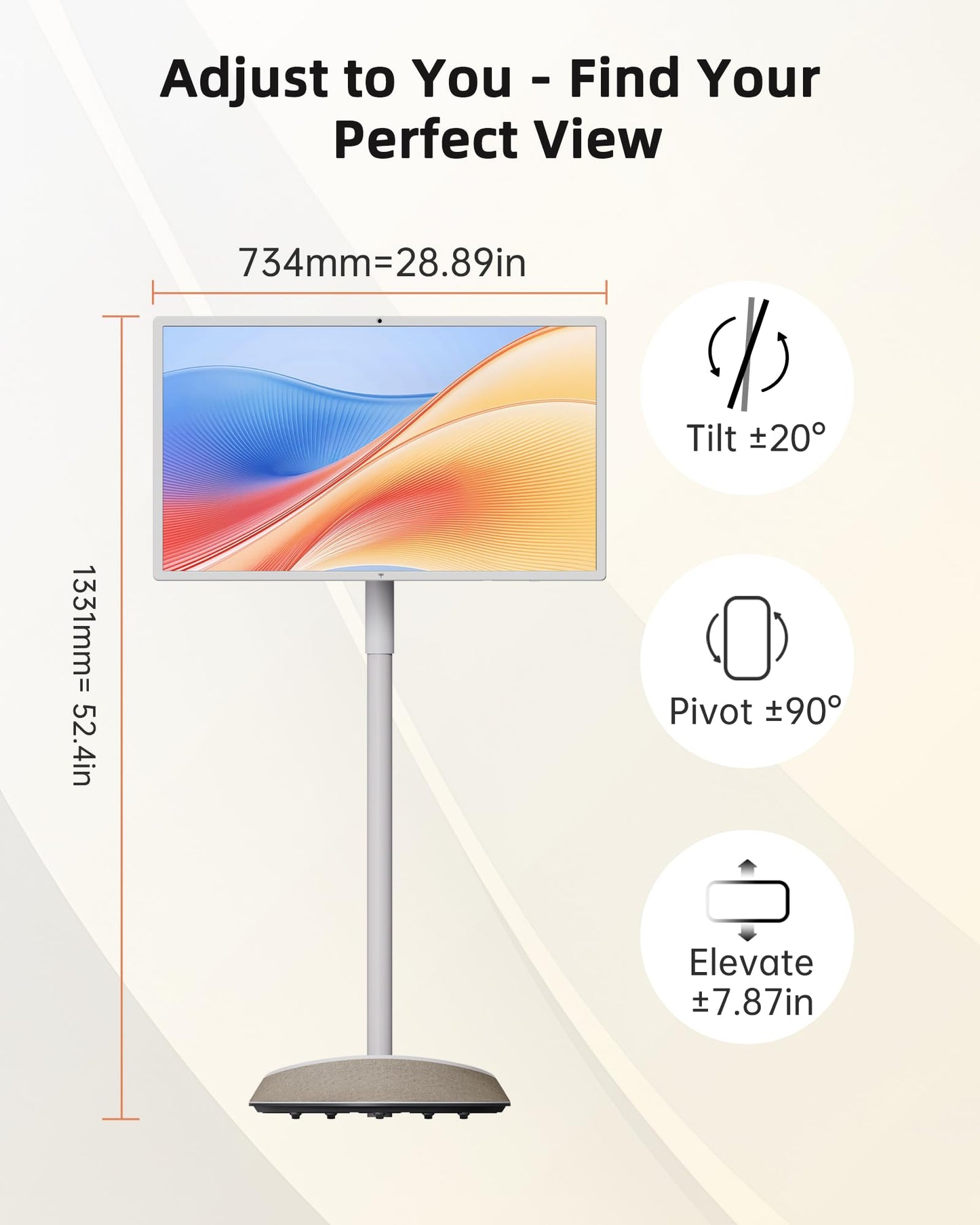 KTC MEGAPAD 32 Inch 4K Smart Portable TV on Wheels,16G+256G Storage, Android OS EDLA Certified, Four 8W Speakers, Built-in Battery&Camera, Voice Remote, UHD Touch Screen with Rolling Stand, A32Q7 Max