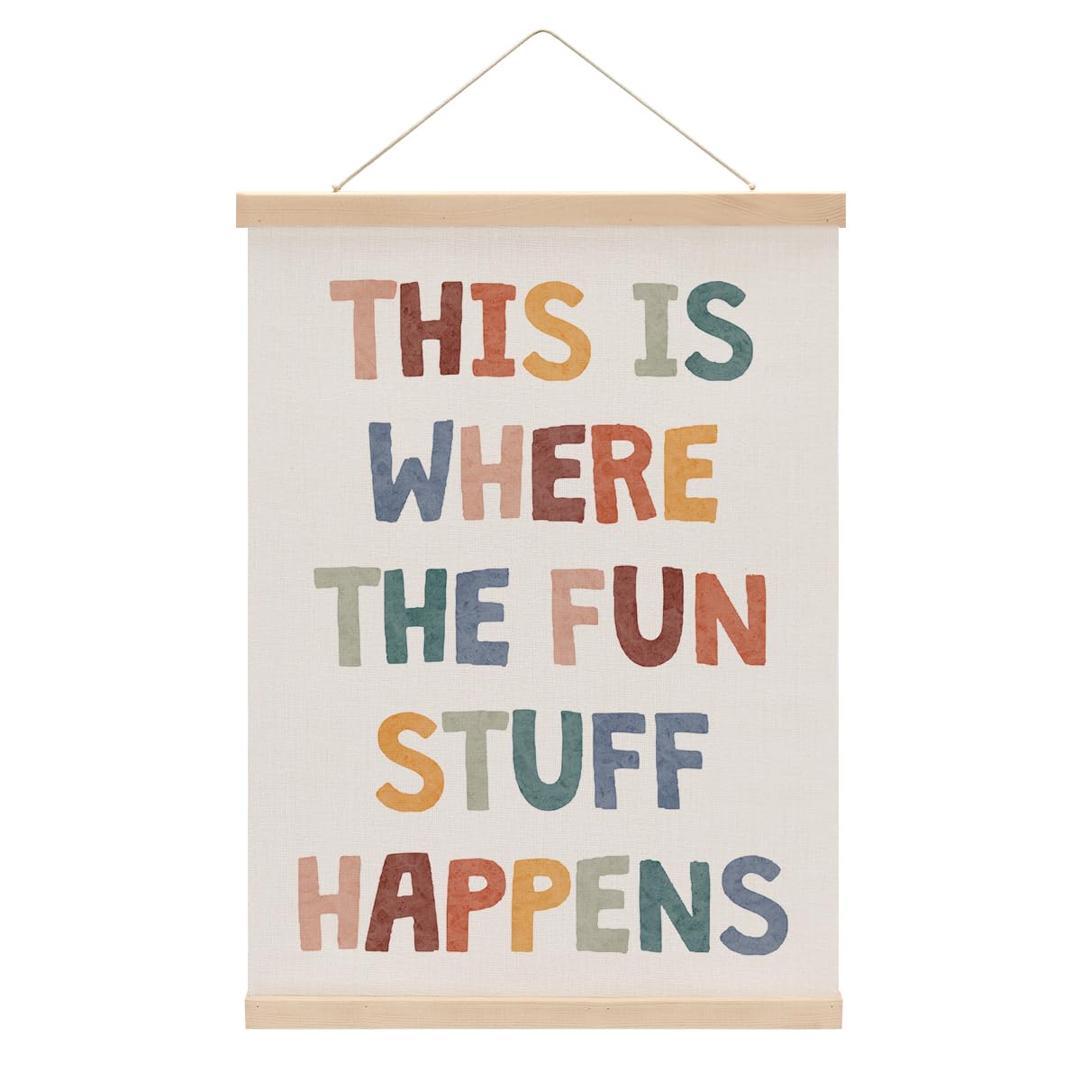 XFN Boho Wall Hanger, Nursery Decor, Playroom Essentials, Educational Posters, Wall Art, Hanging Banner, Farmhouse, Living Room, Toddler Room, Girls Boys Room Decor
