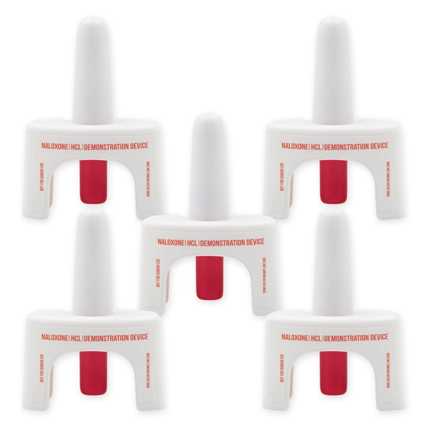 Training Device for Naloxone Nasal Spray | for Use in First Aid Training for Opioid Overdose | Reusable | Includes Two Nasal Spray Training Devices & Instructions (Pack of 5) | Contains NO Medication
