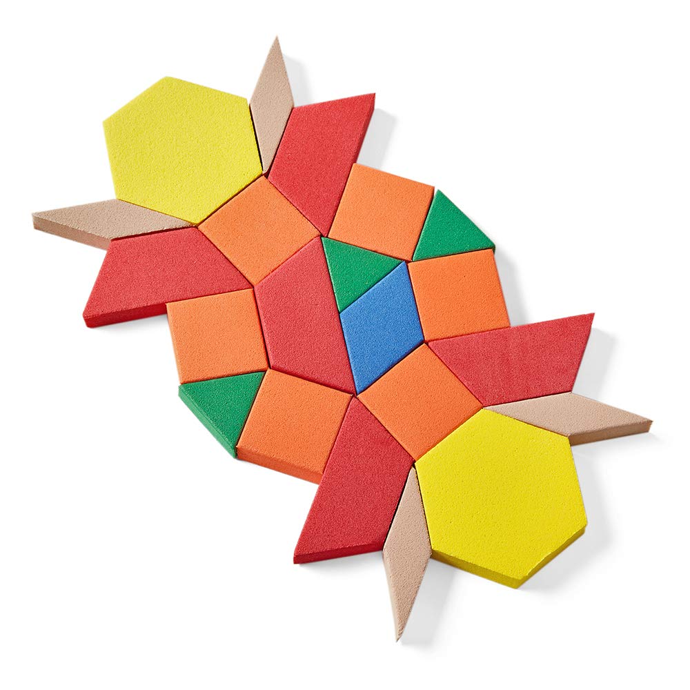 hand2mind Foam Pattern Blocks Set, Geometric Manipulatives and Sorting Shapes for Preschool and Kindergarten, Set of 250