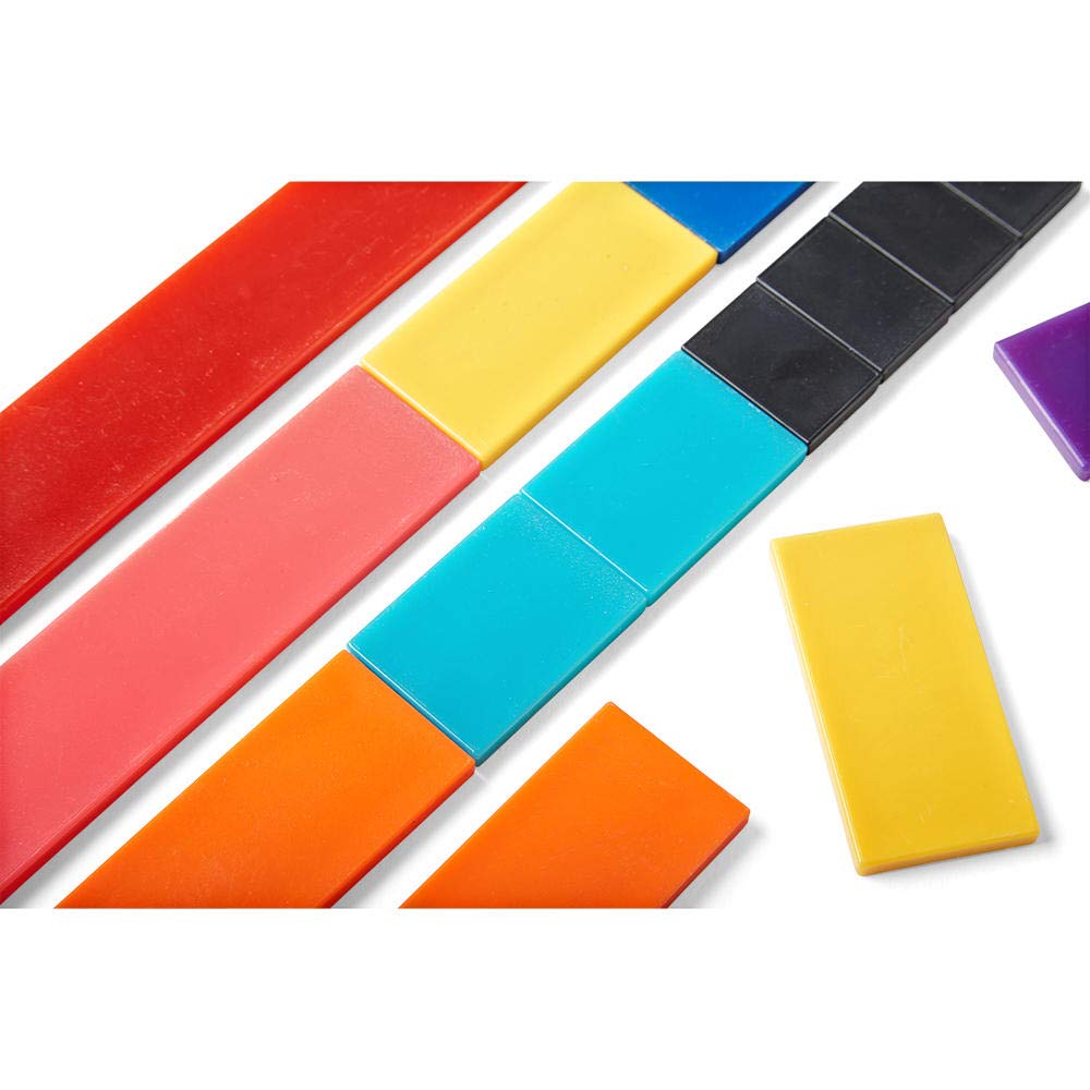 hand2mind Plastic Rainbow Blank Fraction Tiles, Montessori Math Materials for Kids to Learn Fraction Equivalence Math Manipulatives 4th Grade Fraction, Homeschool Supplies (Set of 51)