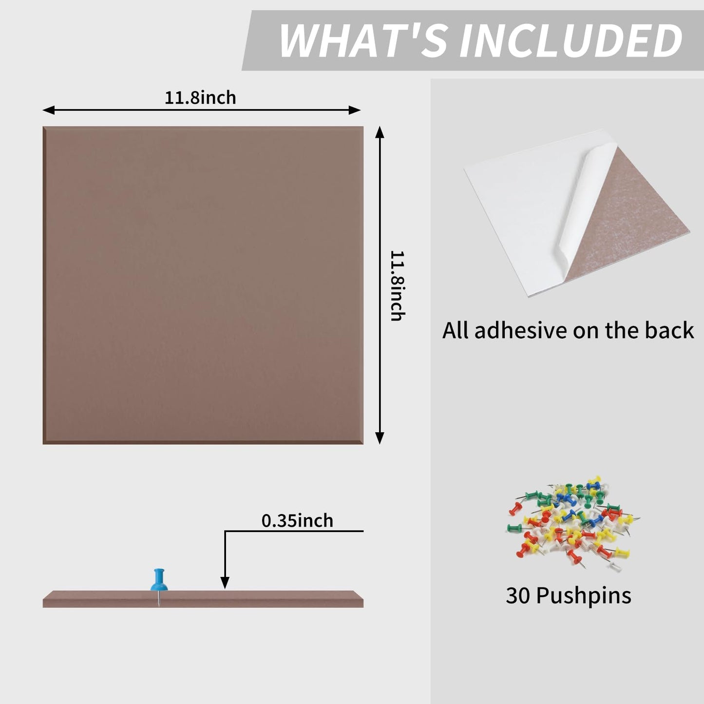Large Bulletin Board 48"x 24" Cork Boards for Walls, 8 Pack Felt Wall Panels Photo Board, Cork Board for Office Home Pin Board