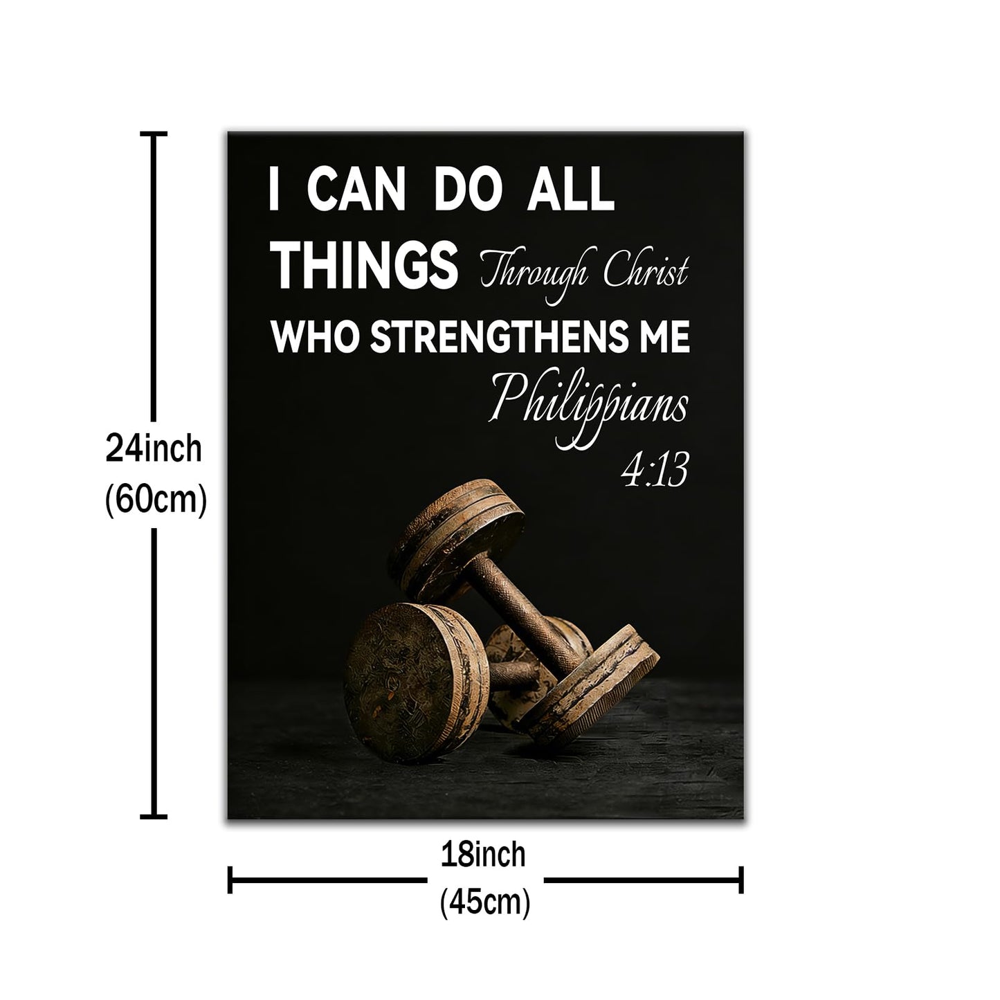 Inspirational Canvas Wall Art Office Decor Motivational Quotes I Can Do All Things Discipline Poster Inspiring Painting Print for Modern Home Living Room Gym Stretched and Framed [18''Wx24''H]