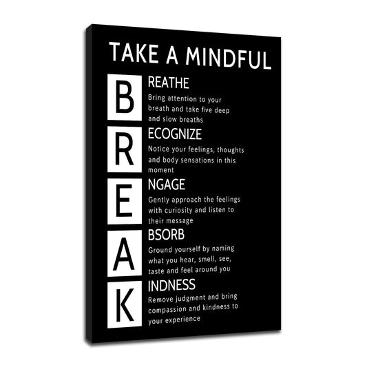 Inspirational Wall Art Motivational Quotes Canvas Poster Print Modern Inspiring Home Decor Picture Painting Artwork for Home Bedroom Office Meditation Corner Stretched and Framed [18''Wx24''H]
