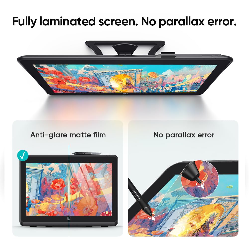 XPPen Artist 22 Plus 130% sRGB Drawing Tablet with Screen, 16.7 Million Colors Art Tablet with 16384 Pressure Stylus, Full Laminated, Anti-Glare Display Computer Graphic Tablet (22 inch)