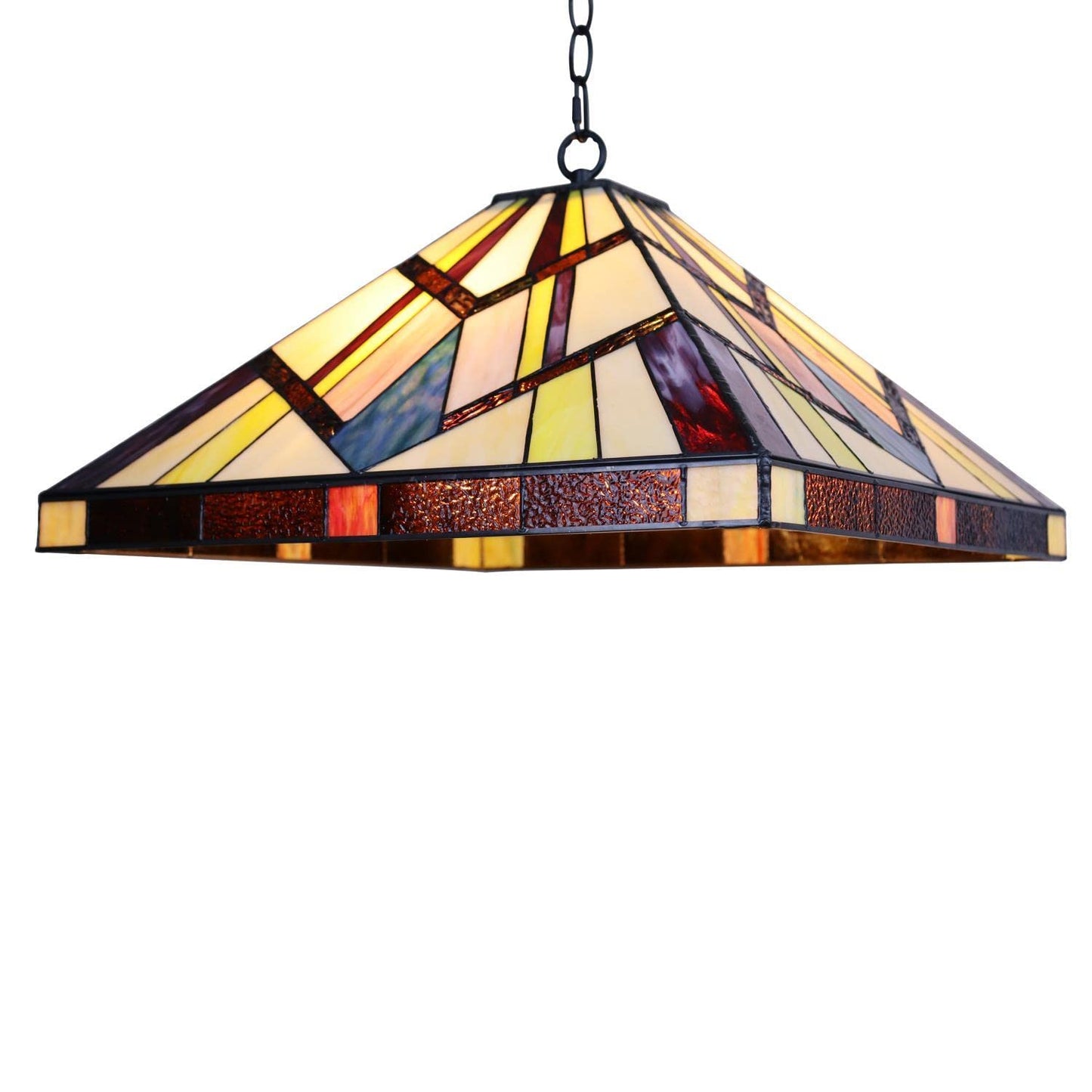Chloe Lighting 2 Light Pendant Tiffany-Style Blackish Bronze 18in Wide Multicolor Glass CH3T523BM18-DP2