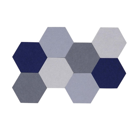 Afumazi 8Pcs Hexagon Felt Cork Board Tiles Self Adhesive Bulletin Board, Pin Board for Wall Decor Memos Photos Display (Set H)