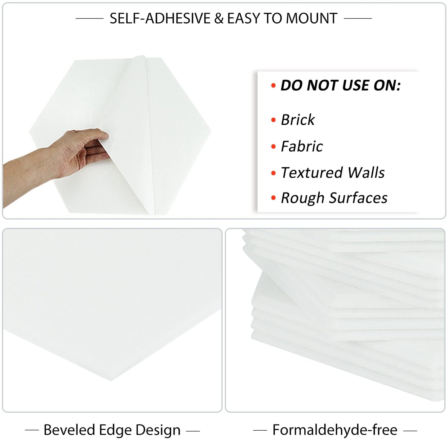 BXI Hexagon Felt Bulletin Board - 14.2 X 12.3 X 0.4 Inches 6 Pcs Self-Adhesive Poster Cork Board 30 Push Pins, Thick Pin Tiles Display Vision Board, Photo Picture Panels for Home Office Classroom