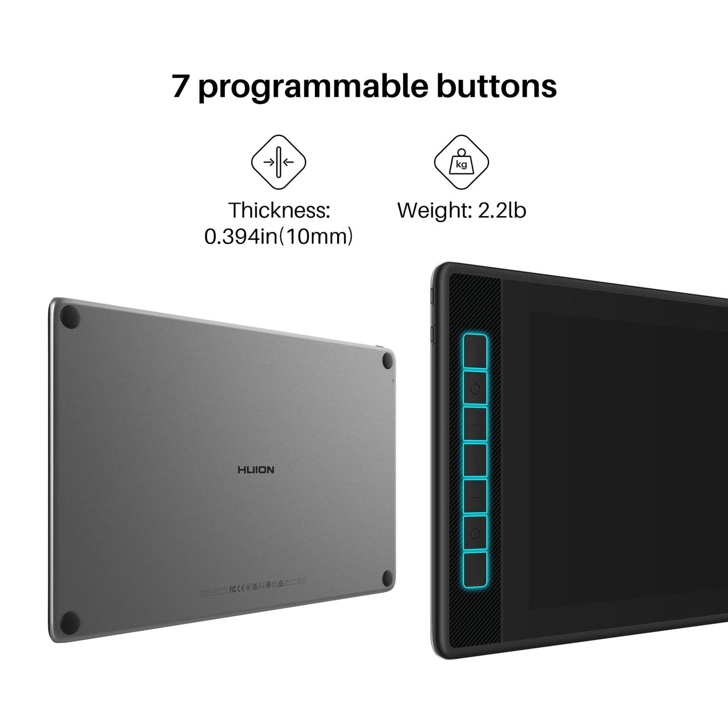 HUION Kamvas Pro 13 2.5K QHD+ Portable Drawing Tablet with Screen | 13.3 Inch, QLED Full Lamination, 99% Adobe RGB, Battery-Free PW517 Stylus for Professional Art & Design, Work with PC, Mac, Android