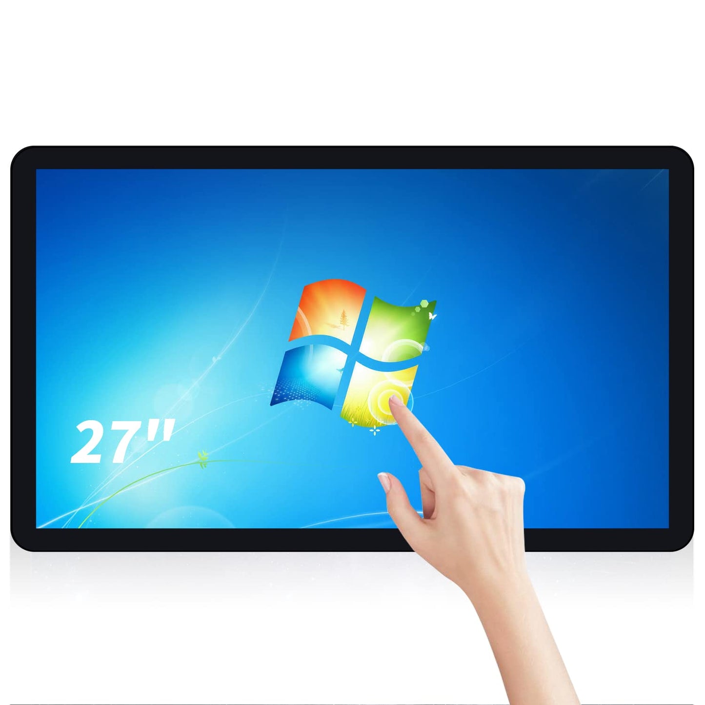 TouchWo 27 inch Touch Screen PC Monitor, Intel i3, 4GB RAM, 128G SSD, 16:9 FHD 1080P, Windows 10, Smart Board for Classroom, Meeting & Home, USB, VGA & HD-MI Monitor