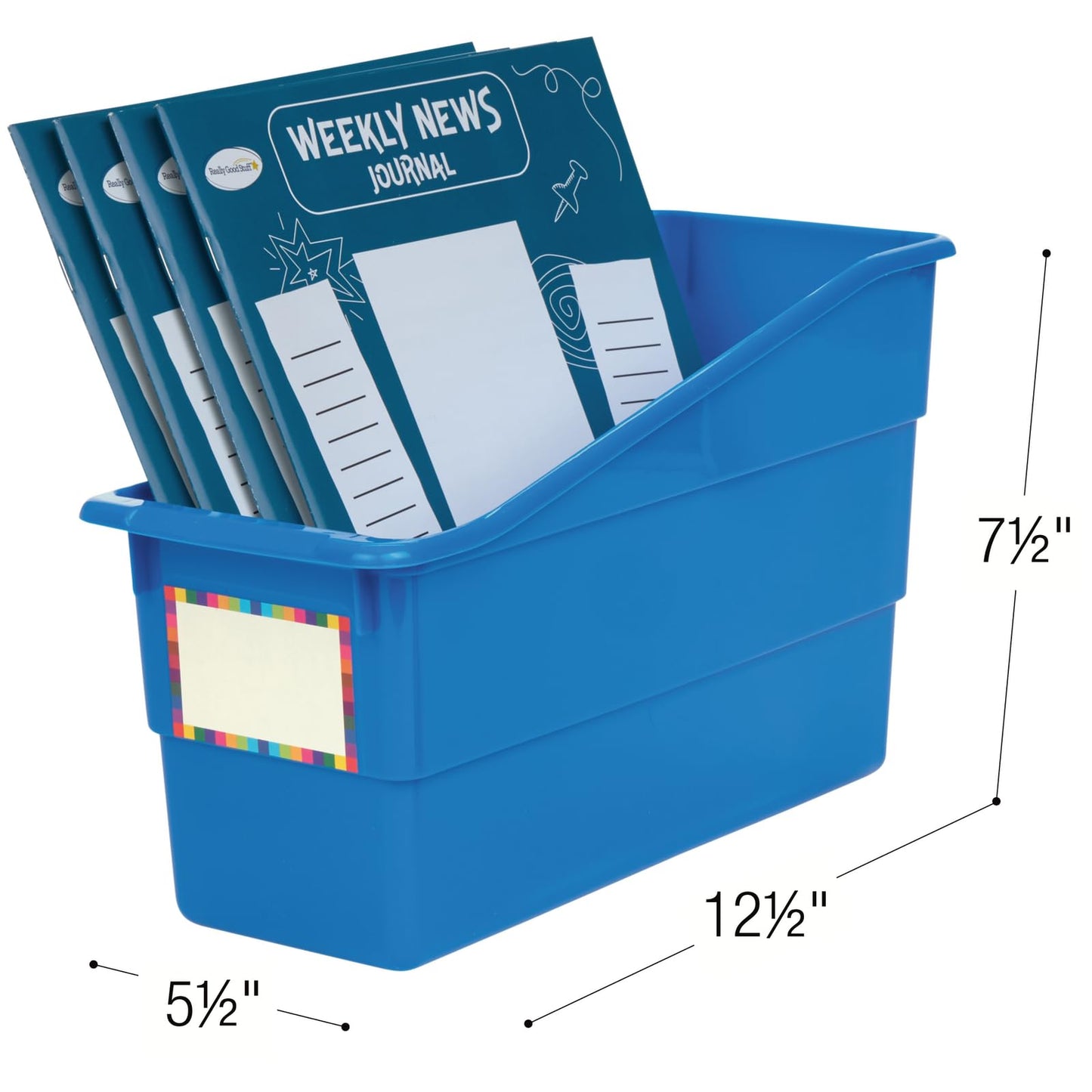 Really Good Stuff Durable Book & Binder Holders - 6 Pack - Blue