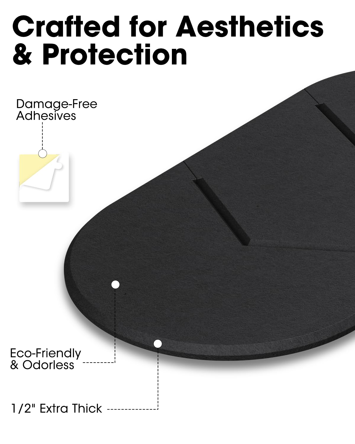 Cork Board Alternative, Felt Bulletin Board for Walls, 2-Pack 23.6"x11.8" Pin Board Wall Organizer with 35 Push Pins, Adhesive Install Wall Decor for Office, Classroom, Home, Desk Accessories
