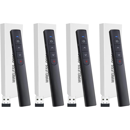 （4 Units） Wireless Presenter Remote, Presentation Clicker with Hyperlink & Volume Remote Control PowerPoint Office Presentation Clicker for Keynote/PPT/Mac/PC/Laptop