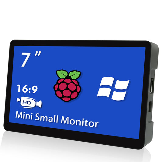 HMTECH Raspberry Pi Monitor 7 Inch HDMI Monitor 800x480 LCD Screen Display with Case Second/Extend Screen for Raspberry Pi 400/4/3/2/Zero/B/B+ Jetson Nano Win11/10/8/7, Dual Speakers, Non-Touch