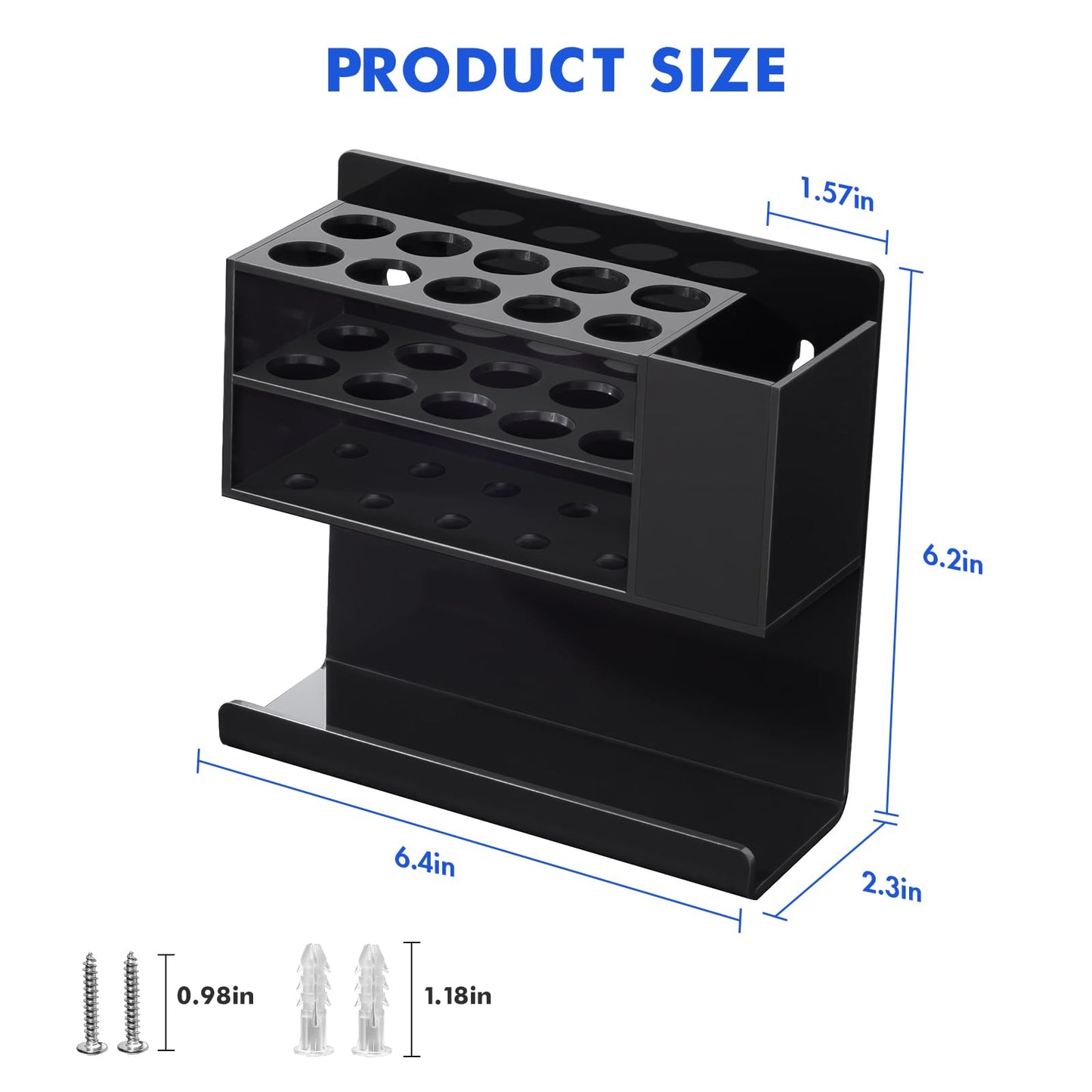 Banafich Black Magnetic Dry Erase Marker Holder for Whiteboard, Acrylic Magnet Pen Holder Wall Mount, Black Magnetic Pencil Holder Cup for Refrigerator Fridge, Office, Locker Accessories for Classroom
