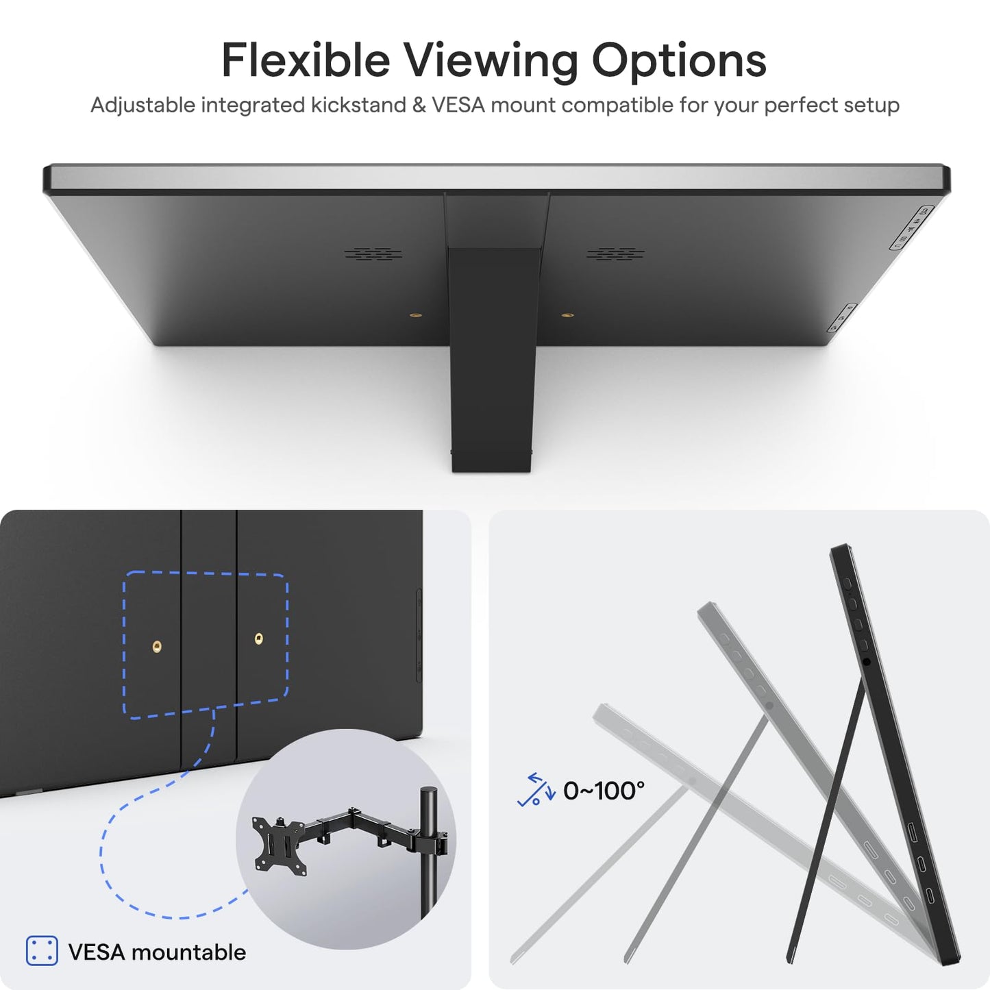 Yxk Portable Monitor 14 Inch 1200P 60Hz IPS HDR Ultra-Slim Travel Monitor with Dual Speakers USB-C HDMI Second Screen for Laptop PC Mac Phone Xbox PS4/5 Switch, VESA Kickstand, Zero Frame Gaming