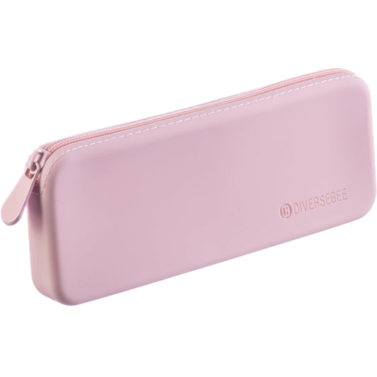DIVERSEBEE Soft Silicone Pencil Case, Aesthetic Pencil Pouch with Zipper, Cute Pen Bag for School, Bible Journaling Supplies and Accessories, Pencil Organizer (Cherry)