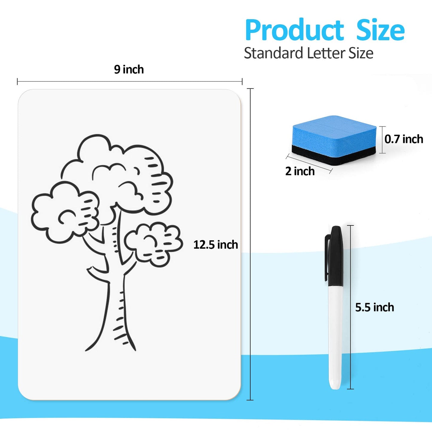 Dry Erase LapBoards, PANDRI 36 Pack Double Sided 12.5 x 9 Inch Dry Erase Boards with 36 Erasers and 36 Markers, Whiteboards for Kids Students Classroom Teacher Supplies