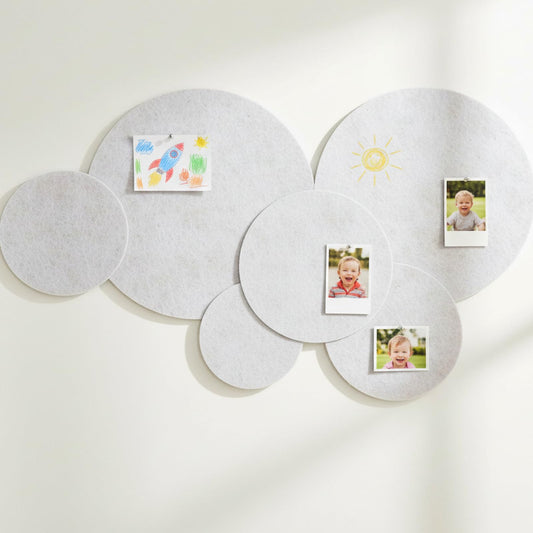 Yerliker 6 Pcs 55 x 30 Inch Felt Bulletin Board Tiles – Self-Adhesive, Thick Splicing Felt Panels for Home, Classroom, Nursery & Playroom Wall Decor – Push Pin Friendly(Ivory Tan)