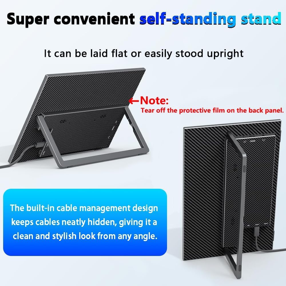 MAFNKOU 14" Touchscreen Portable Monitor, 16:10 1920×1200 IPS HDR Vertical Monitor, VESA Compatible USB-C Second Screen for Laptop Mac Pc Android (No Touch for iPhone/iPad/Consoles)