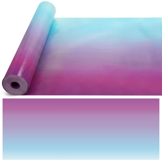 Breling Purple and Blue Color Wash Bulletin Board Roll 24 Inch x 60 ft Reusable Waterproof Non Woven Fabric Poster Board for Classroom Decor
