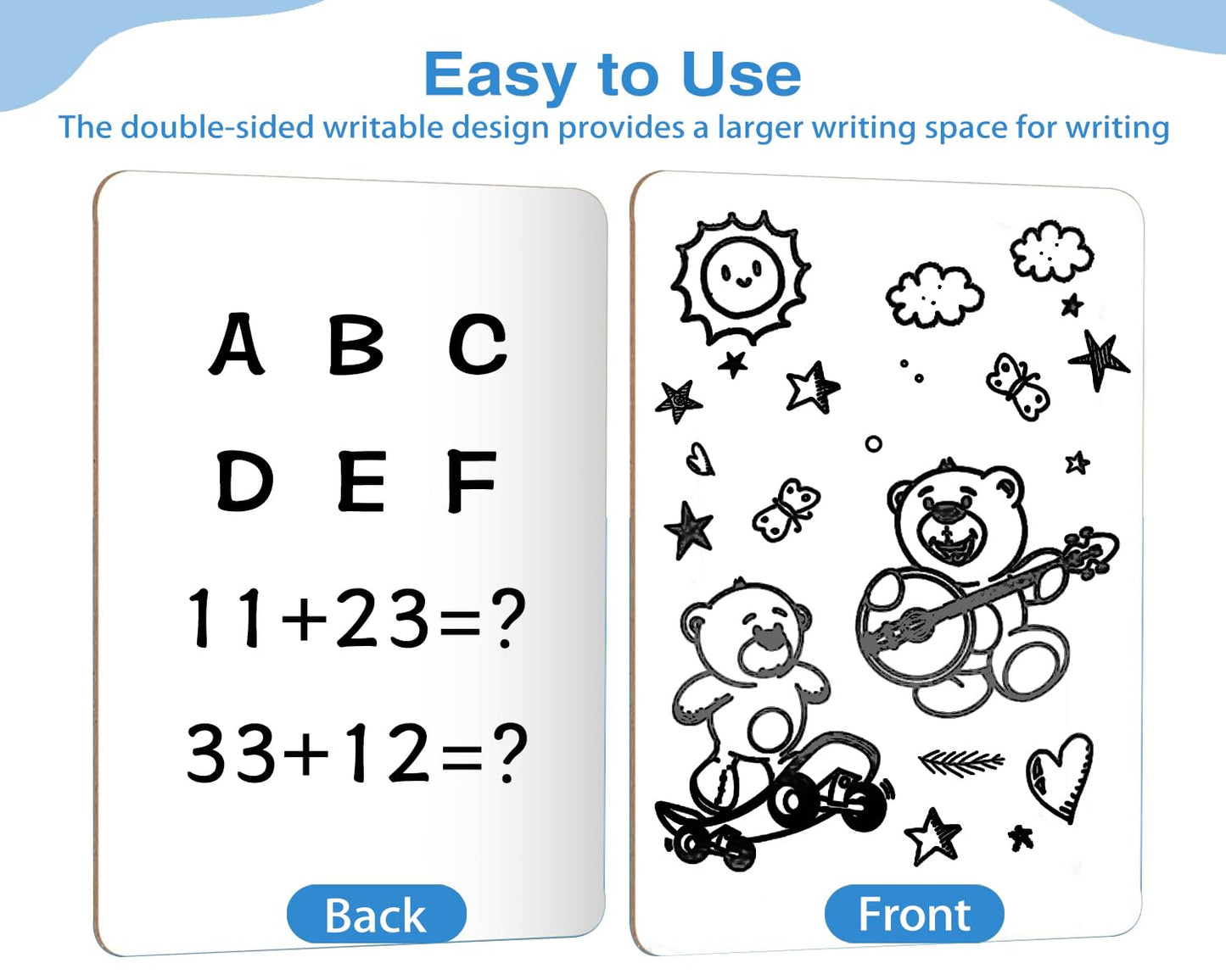 16 Packs Dry Erase LapBoards with 16 Erasers and 16 Markers, 12.5" x 9" Double Sided Whiteboards, Dry Erase Boards for Students Teachers Kids Learning Education Home Classroom Office Meeting Group