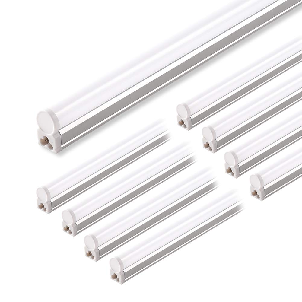 Barrina LED Shop Light 4ft 2200lm 6500K T5 Fixture Linkable Aluminum 8-Pack
