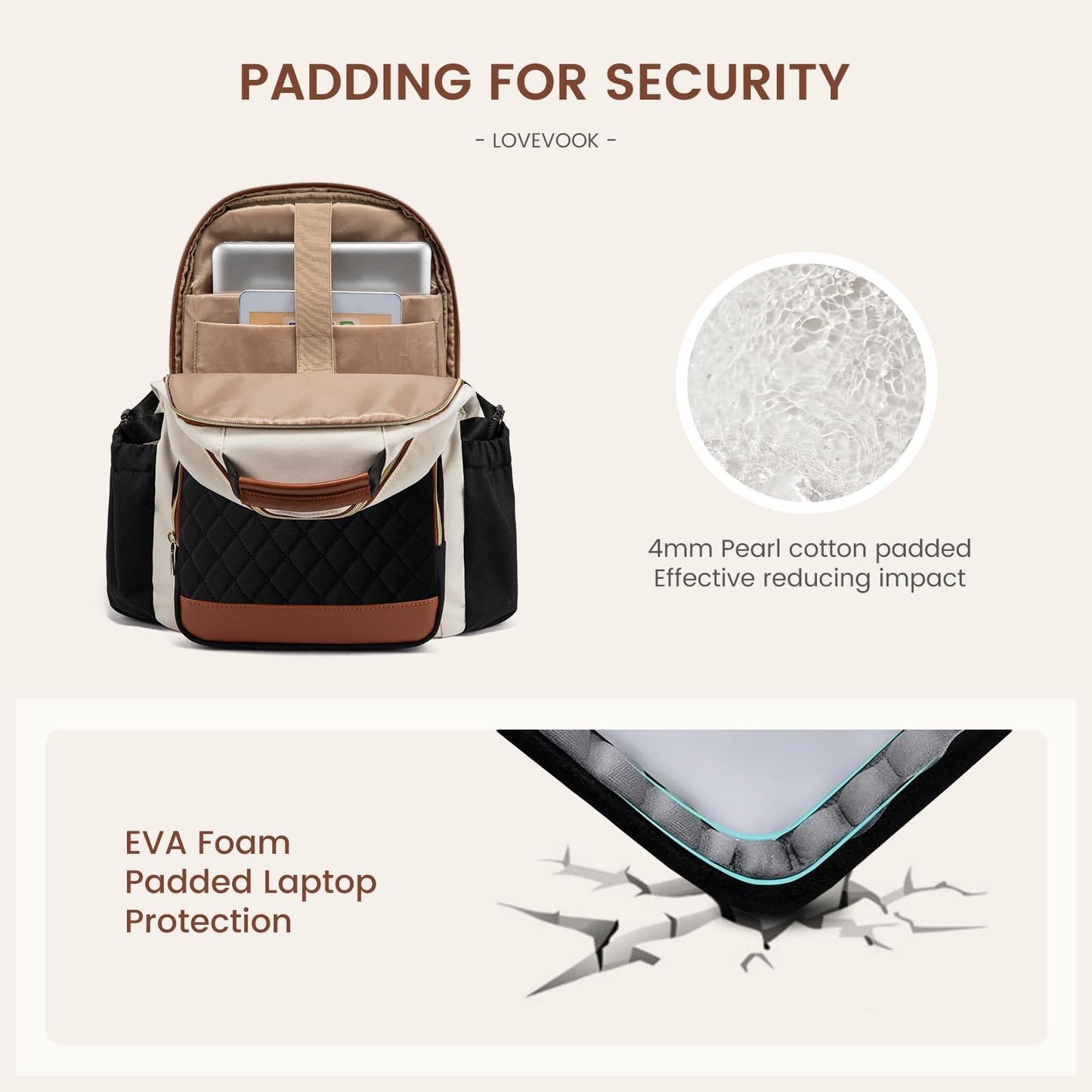 LOVEVOOK Laptop Backpack for Women with Pouch Pocket for Large Capacity Cup,15.6 Inch Laptop Computer Bag Travel Backpack Purse,Waterproof Work Business Backpack College Teacher Bags,Leopard print