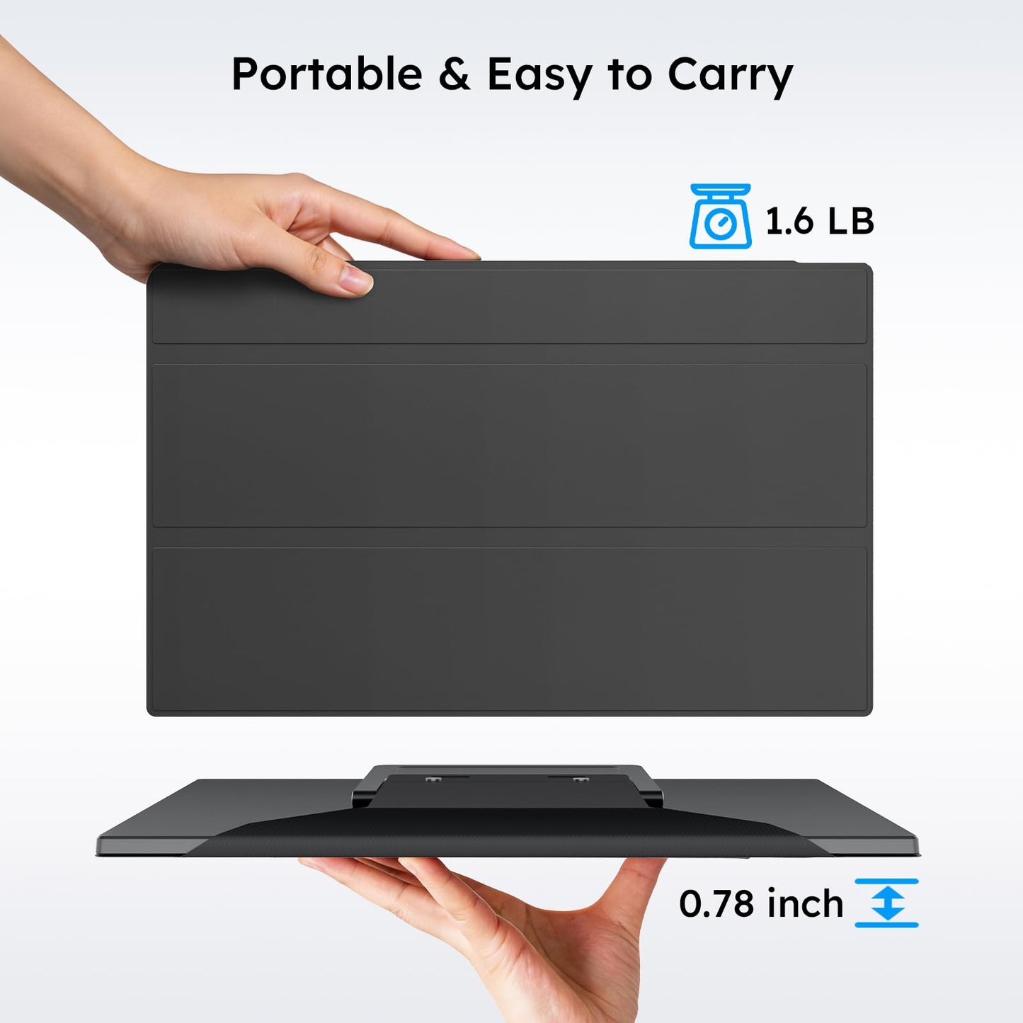 Dopesplay Portable Monitor with Carry Case, 15.6" FHD 1080P IPS Travel Monitor for Laptop, Foldable Stand Included USB-C Screen Extender for Laptop Mac PC Phone Xbox PS4/5 Switch