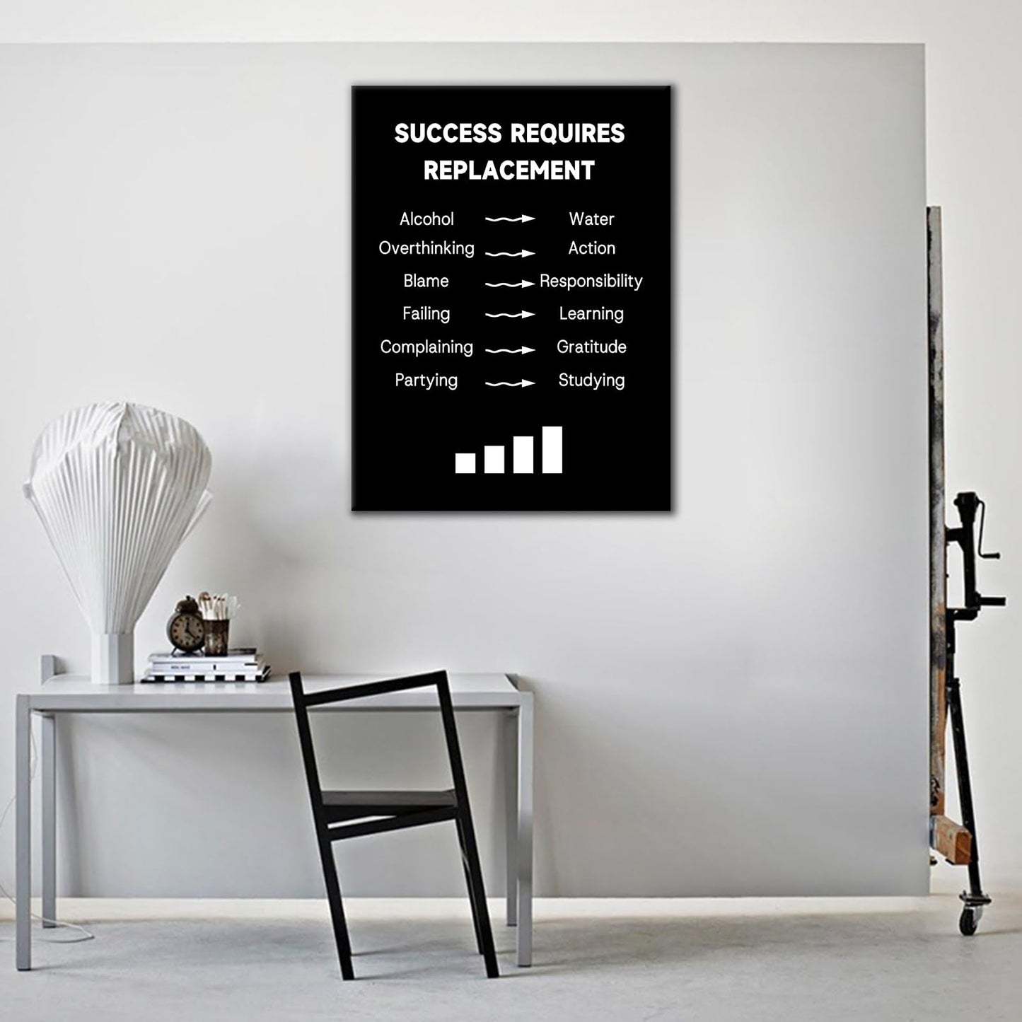 Motivational Quotes Poster Printing Wall Decor Positive Self-Improvement Inspirational Encouraging Wall Art Picture Painting Artwork for Modern Home Office Gym Bedroom Ready to Hang [18''W X 24''H]