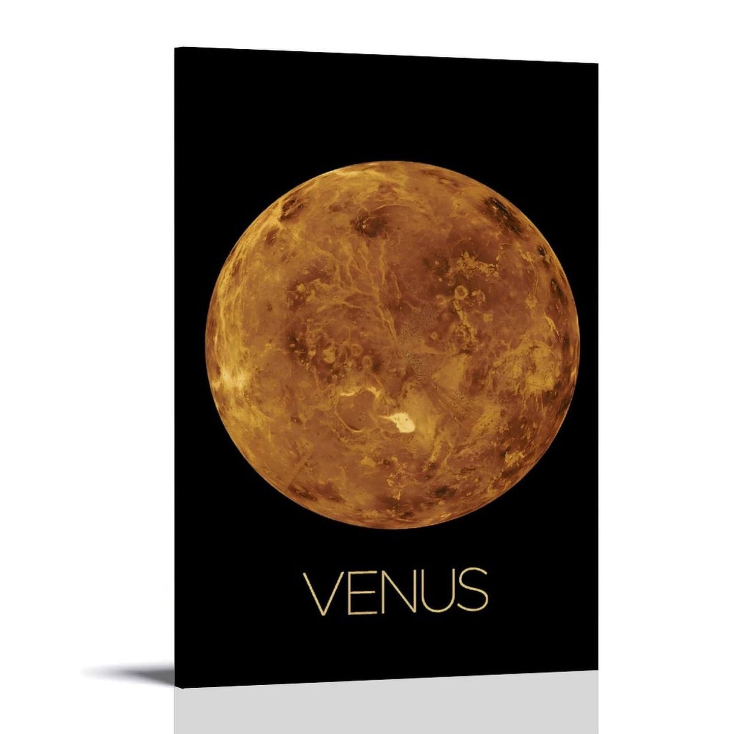 Solar System Planets Canvas Wall Art - Venus Planet Space Poster for Kids Room Bedroom Classroom, STEM Educational Astronomy Decor, Science Gift for Boys Girls, 16x24 Inch Framed