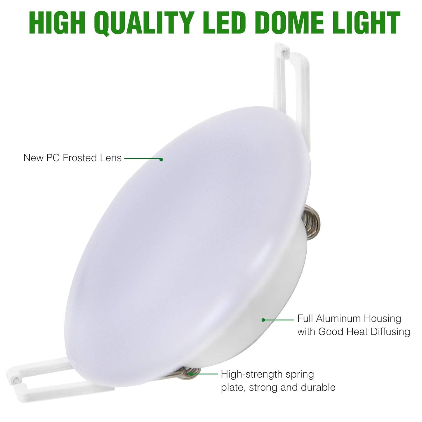 Homdec RV LED Recessed Down Light, 4.5 Inch, 12V Puck Light, Metal, 3500K Warm White, Model RVR4HN-34,