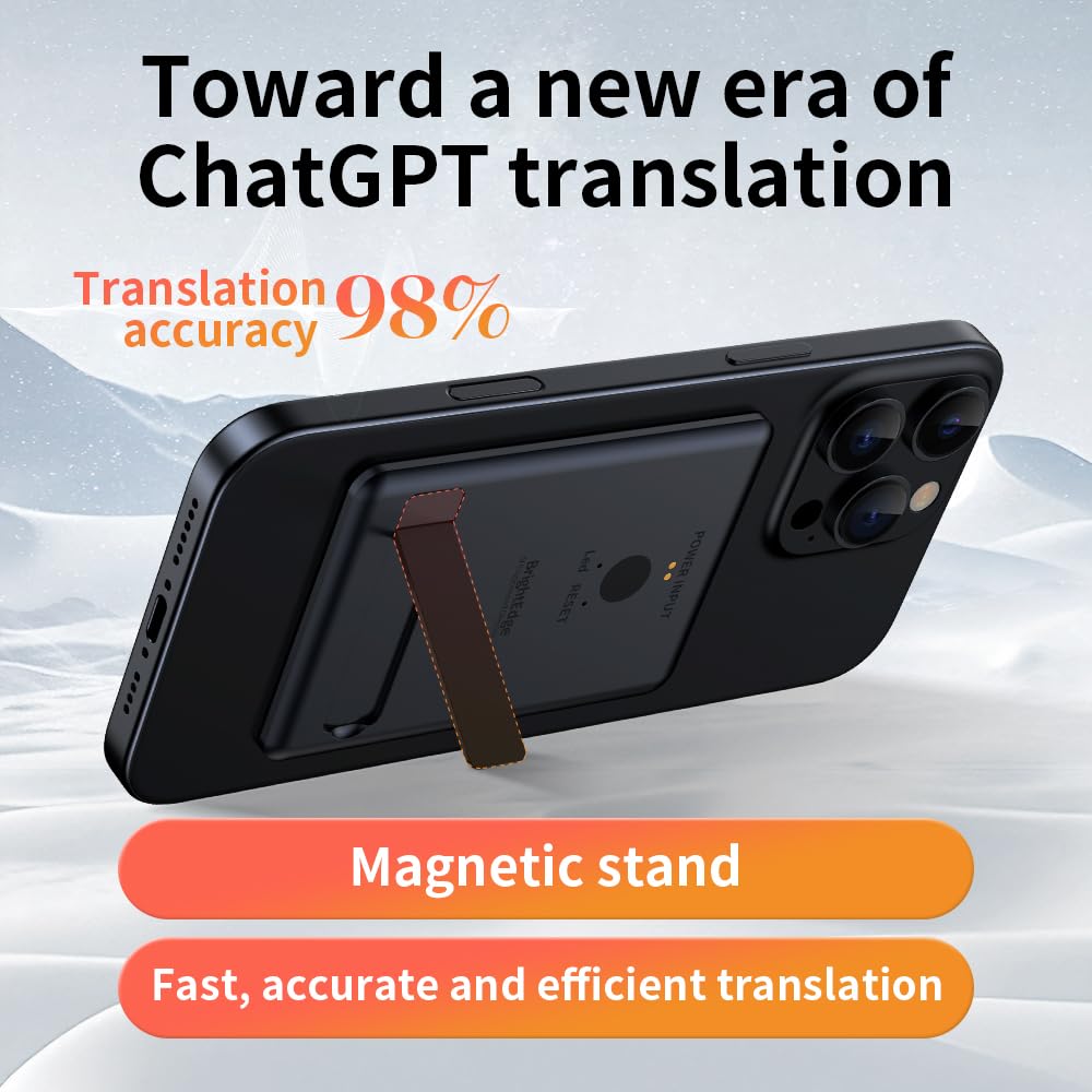 KECHOXAI Portable AI Voice Translator Device, 146+ Languages Real-Time Two-Way Translator with Offline Support & Magnetic Stand, for Travel, Business & Language Learning