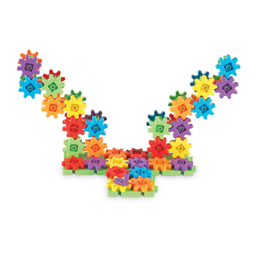 Learning Resources Gears 100-Piece Deluxe Building Set -STEM Activities, Fine Motor Skills, Toddler Explorer Kit, Science and Construction, Boys and Girls Gifts