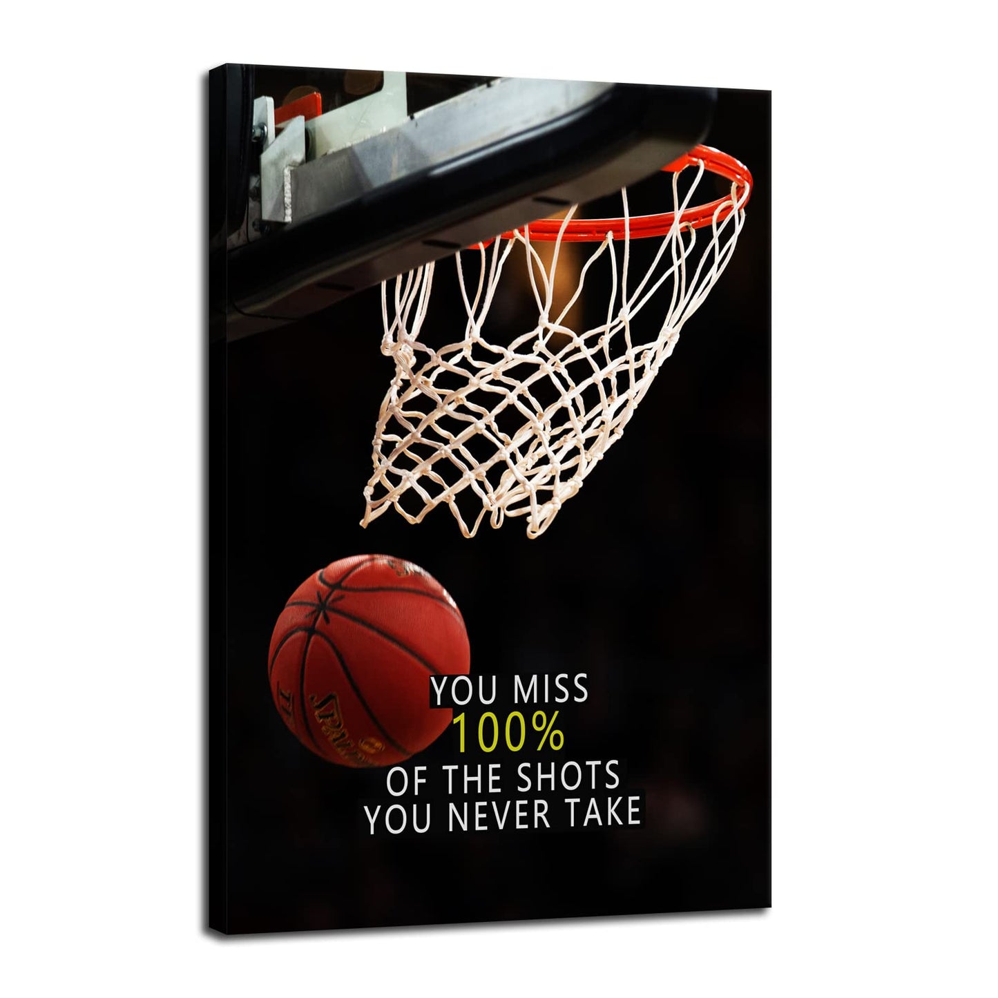 Inspirational Sports Star Quotes Canvas Wall Art Motivational Positive Affirmation Poster Decor Print Modern Inspiring Picture Painting Framed Artwork for Office Home Wall Decor[24''W X 36''H]