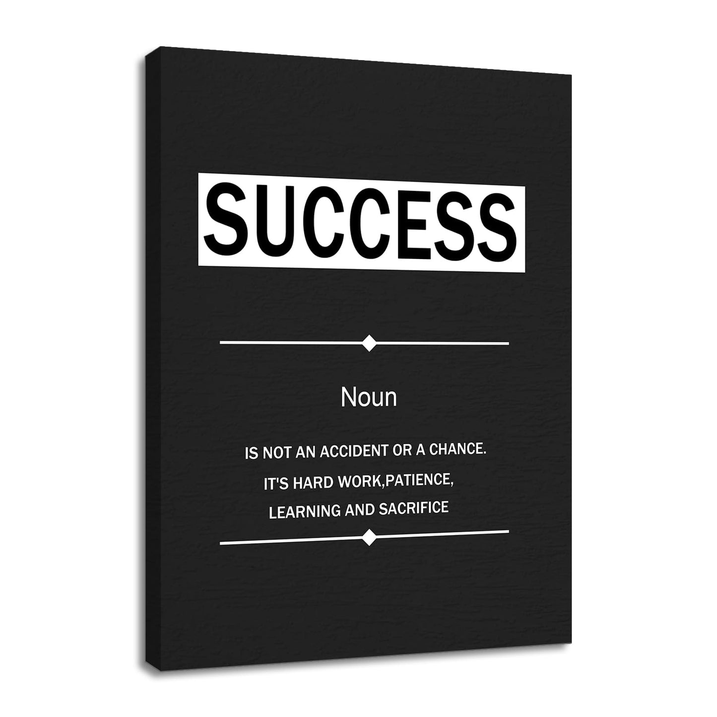 YSPCSUN Inspirational Posters for Office, Success Definition Canvas Poster Single Panel Wall Decor for Home Office Dorm Classroom, Framed Canvas Art, 24x18inch