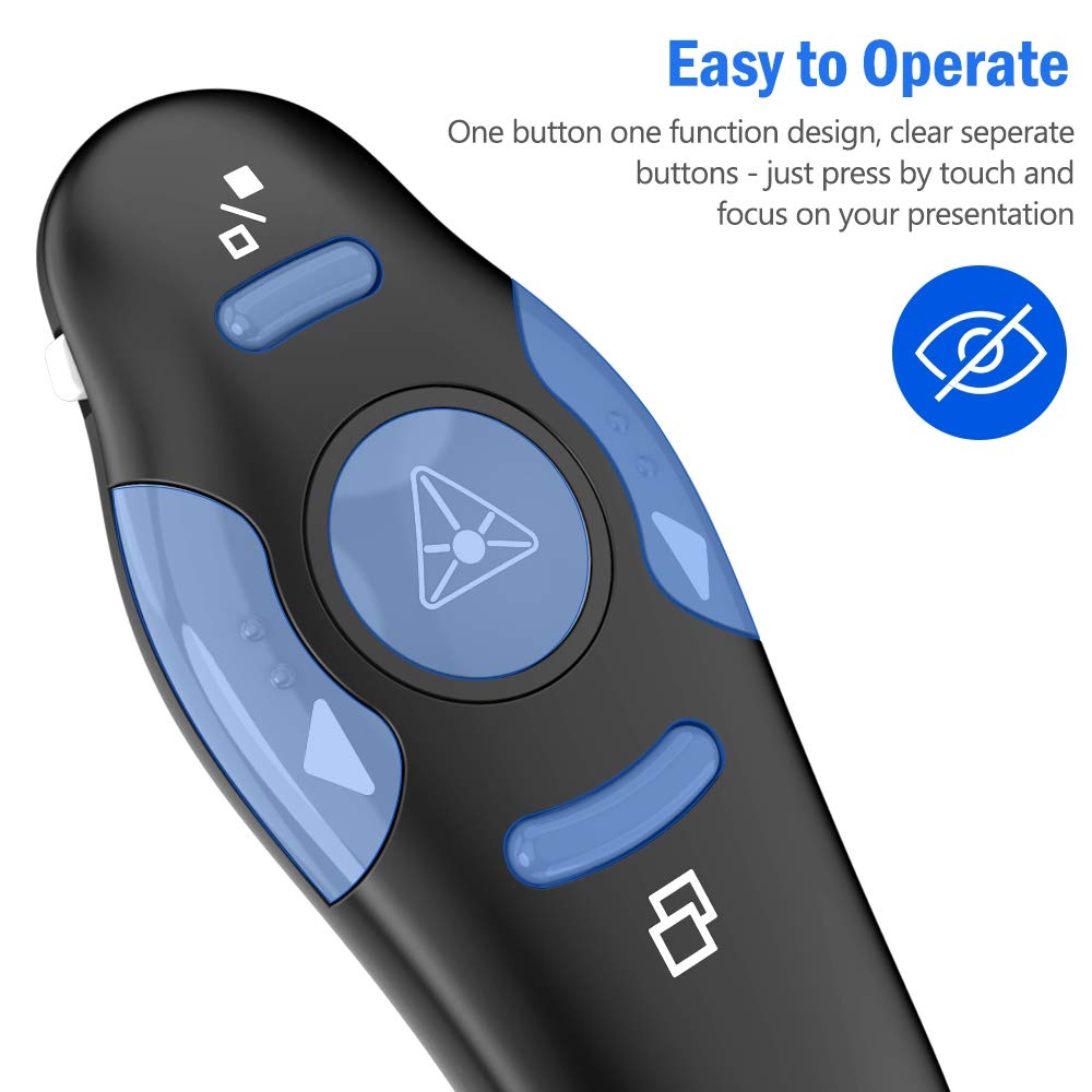 Presentation Remote Clicker, USB A & USB C Wireless Presenter for PowerPoint Presentation Remote, RF 2.4GHz Slide Advancer for Mac, Keynote, Computer, Laptop