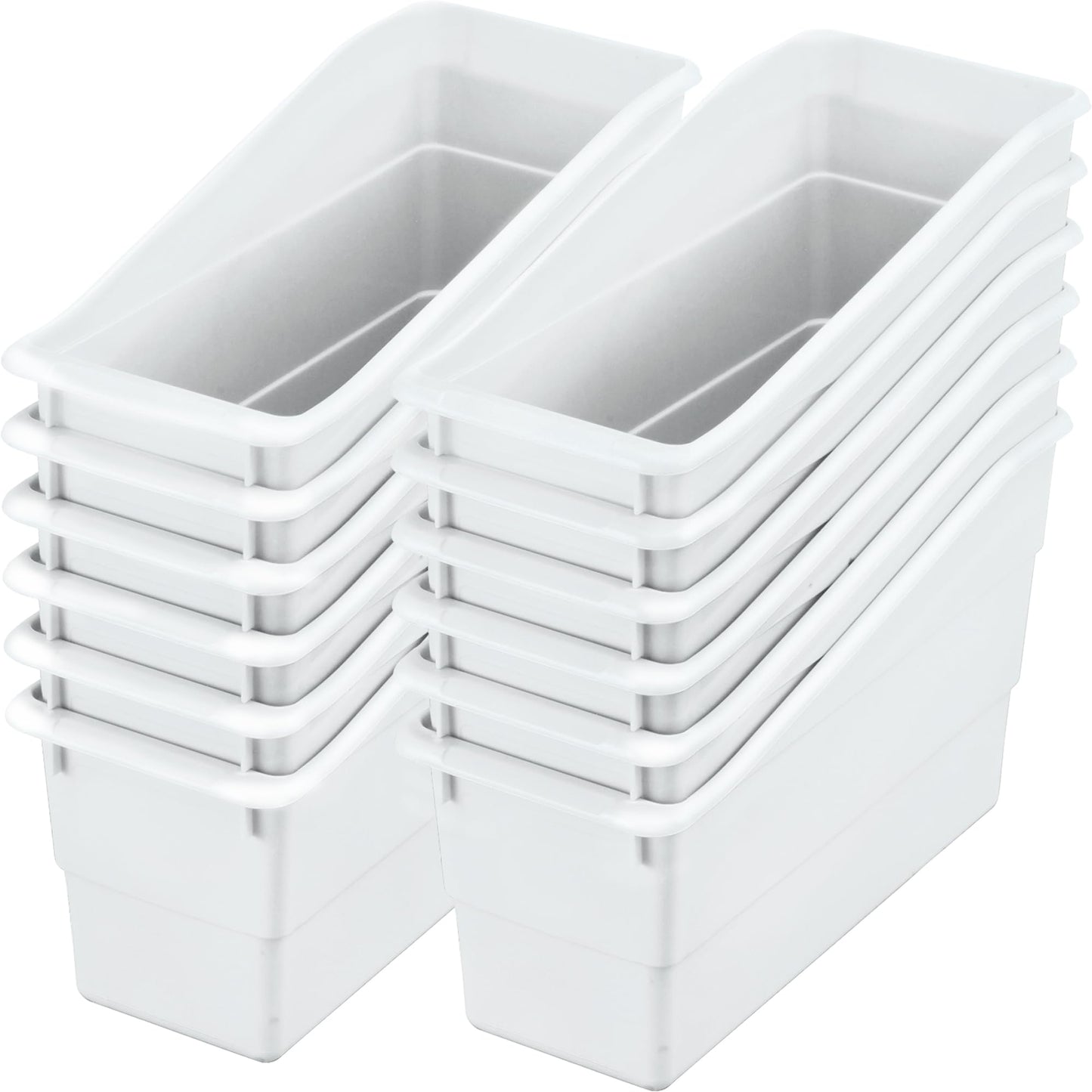 Really Good Stuff Durable Book and Binder Holders - 12 Pack - Ideal for Narrow or Vertical Storage Needs - Book, Magazine, File Folder, and Binder Holders - Classroom Organization Made Easy