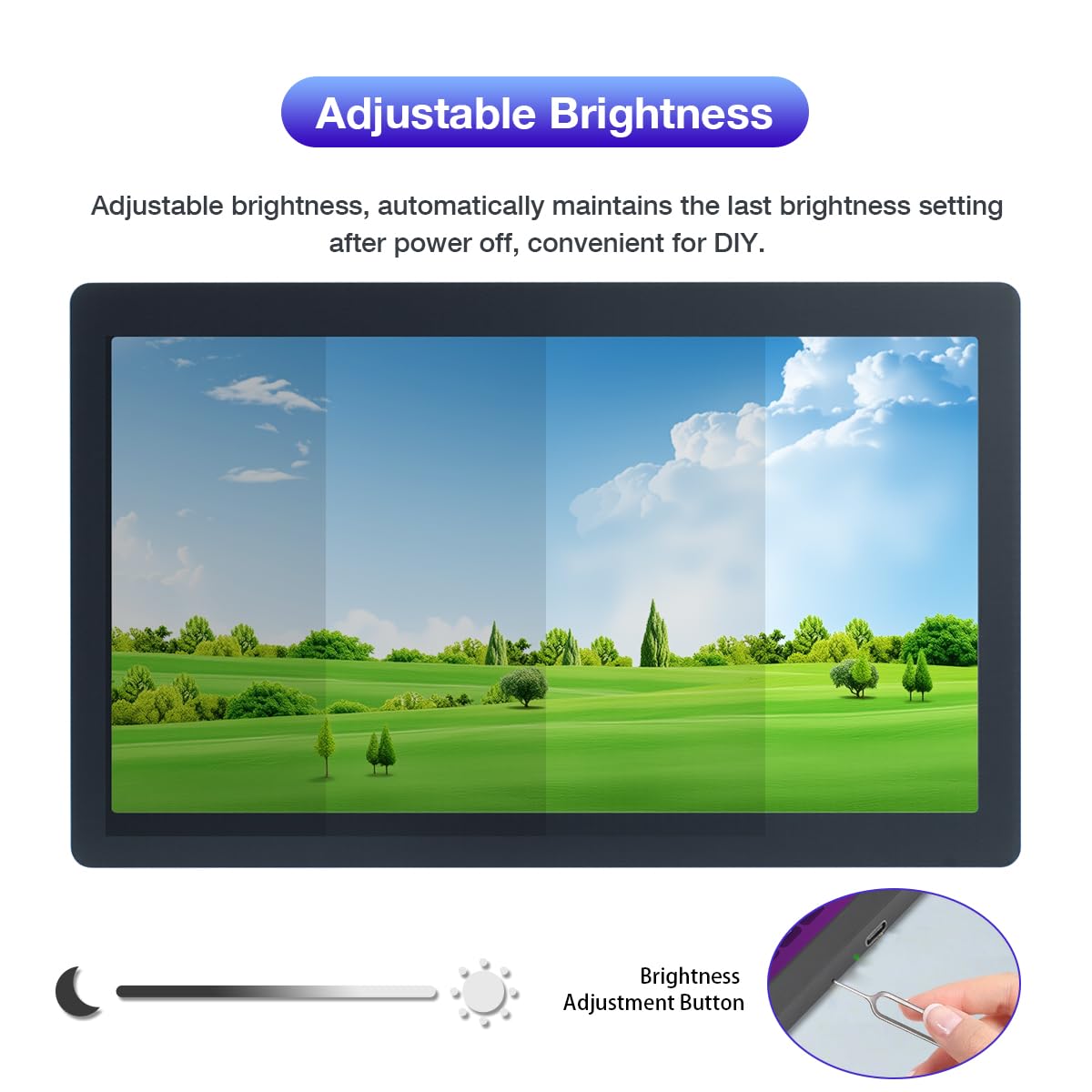 Hosyond 7 Inches USB C Mini Monitor 1024x600 IPS LCD Display Type C Secondary Screen for PC Laptop Windows