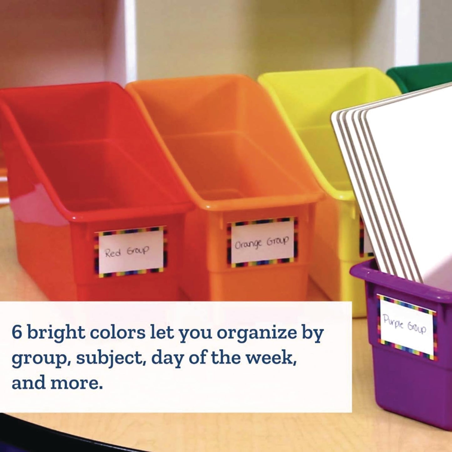 Really Good Stuff Durable Book and Binder Holders - 12 Pack, Purple, 5.5" x 12.5" x 7.5", Classroom Organization, Storage Solution, Sturdy and Versatile