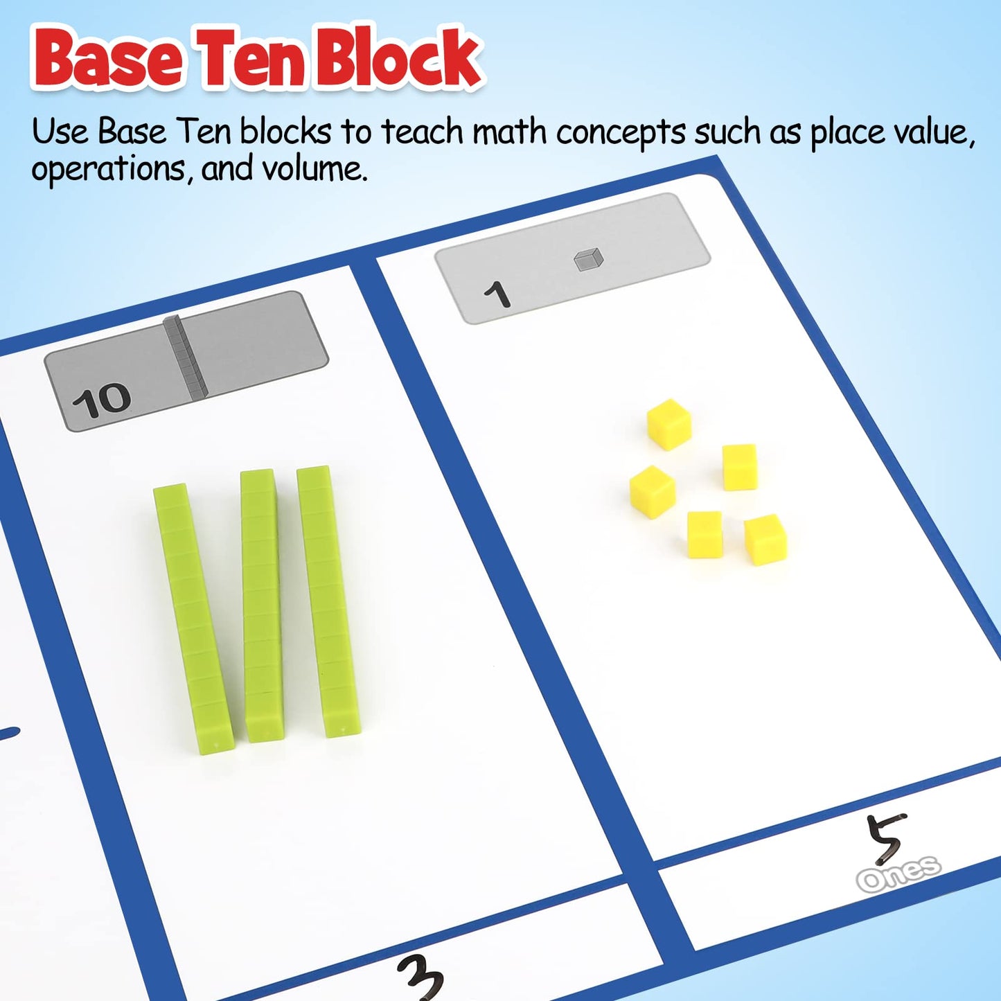 Take Home Versatile Math Manipulatives Kit for Kids Grade K-3,With Ten-Frames,Base Ten Blocks,Math Counters,Number Line,120 Number Chart,Pattern Blocks,Homeschool Supplies (Develops Early Math Skills)