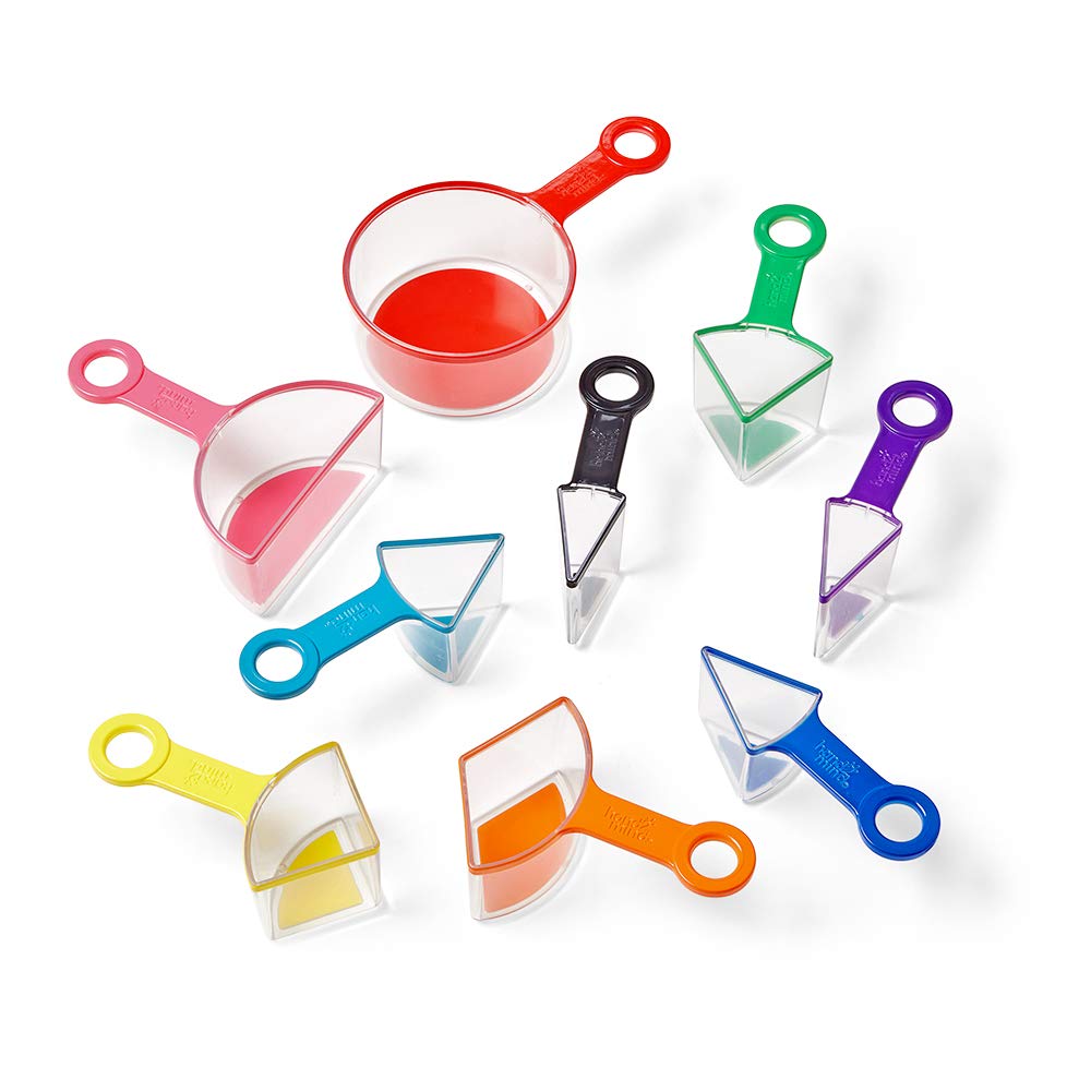 hand2mind Rainbow Fraction Measuring Cups, Kids Montessori Kitchen Tools, Toddler Cooking Tools, Sensory Table Materials, Fraction Manipulatives, Homeschooling Supplies, Easter Baking (Set of 9)