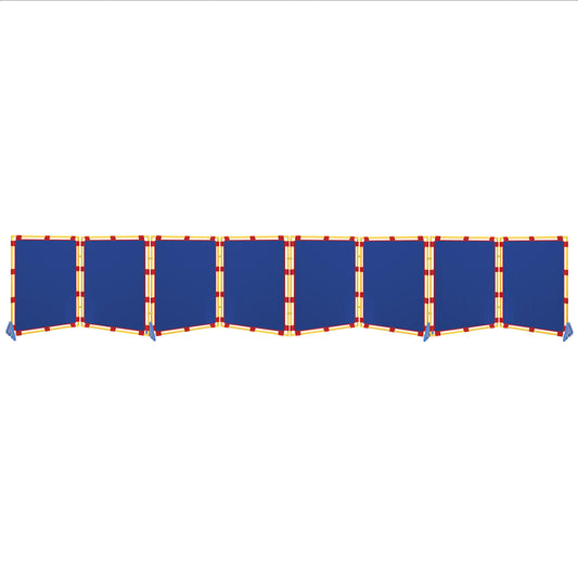 Children's Factory Big Screen PlayPanel - Set of 8, Kids Room Divider, Classroom Privacy Screen, Cantilever Feet Included, Blue